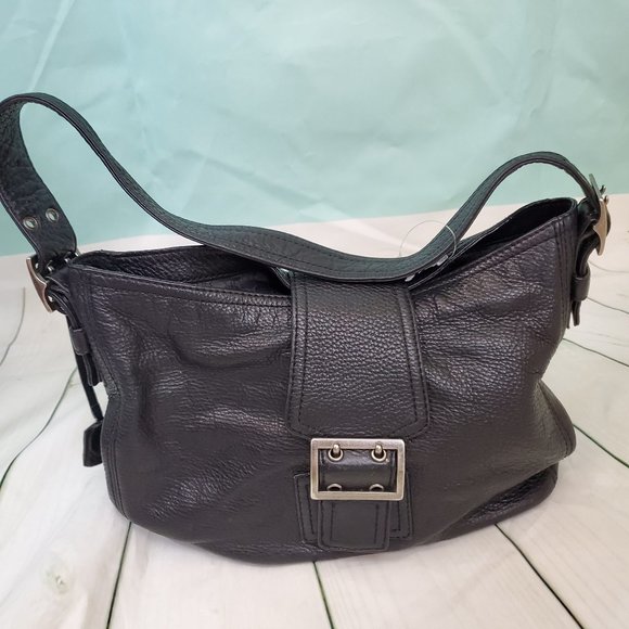 BANANA REPUBLIC Black Pebbled Leather Handbag - Picture 2 of 8